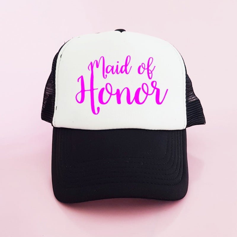 "Maid of Honor" Μαύρο Bachelorette Καπέλο για την κουμπάρα