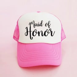 "Maid of Honor" Φούξια Bachelorette Καπέλο για την κουμπάρα