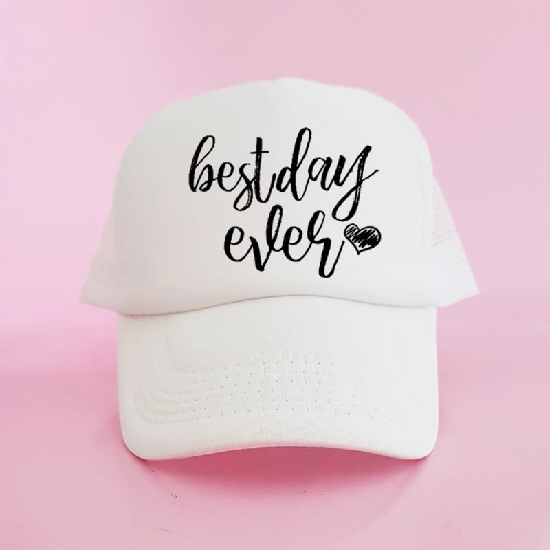 "Best Day Ever" Λευκό bachelorette jockey καπέλο
