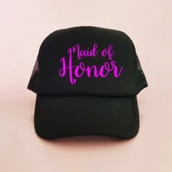 "Maid of Honor" Μαύρο jockey καπέλο για την κουμπάρα