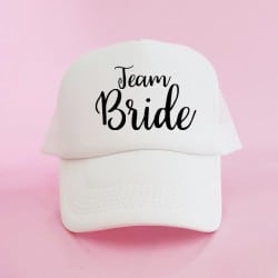 "Team Bride" Λευκό bachelorette καπέλο για τις φίλες