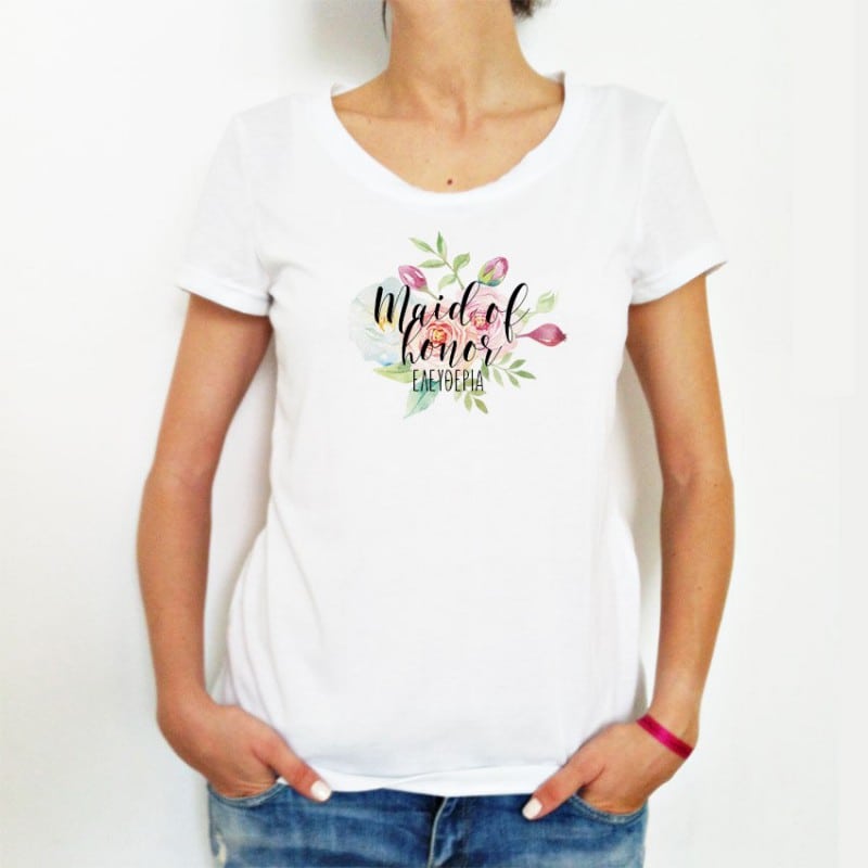 "Floral" Bachelorette tshirt for the Maid oh honor