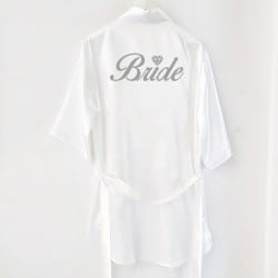 "Bride" Σατέν νυφική ρόμπα