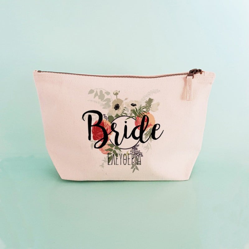 "Round Floral" Bridal make up bag