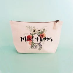 "Round Floral" Maid of honor make up bag
