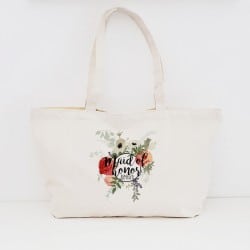 "Round Floral" Maid of honor's zipper bag