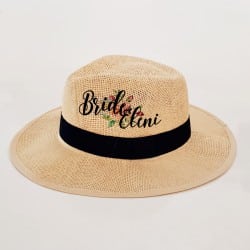 "Floral" Bridal panama hat