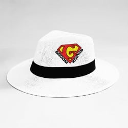 "Superman" groom's Panama hat