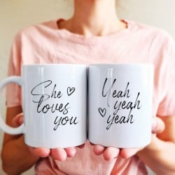 "She loves you" Coffee Mug Set