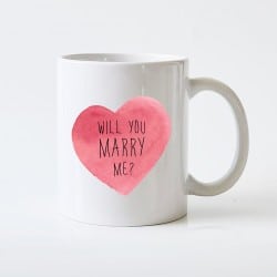 "Marry me pink heart" mug