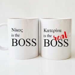 "The Real Boss" Coffee Mug Set