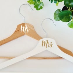 "Mr & Mrs Still Set" hanger
