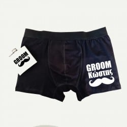 "Mustache" Groom's boxer