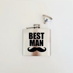 "Mustach Best Man" Flask