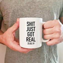 "Shit Got Real" Groom's mug