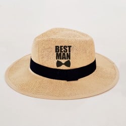 "Bowtie Best Man" Panama hat