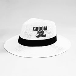 "Mustache Groom" Panama hat