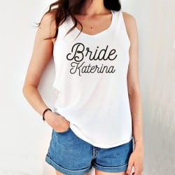 "Curly Bride" white tank top