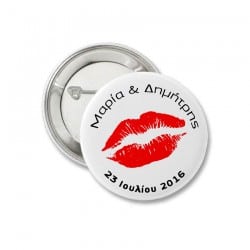 "Lips & Mustache" Wedding Pins
