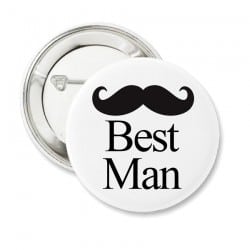 "Mustache Best Man" Bachelor κονκάρδα για τον κουμπάρο