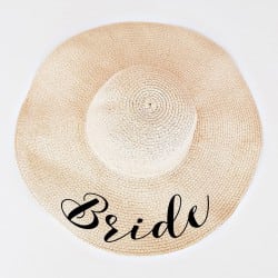 Mπεζ πλατύγυρο καπέλο "Bride"